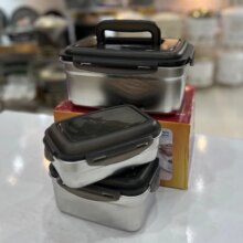 لانچ باکس  سه عددی استیل یونیک